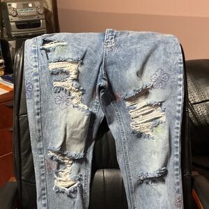 Tinseltown Light Blue Distressed Women Jeans